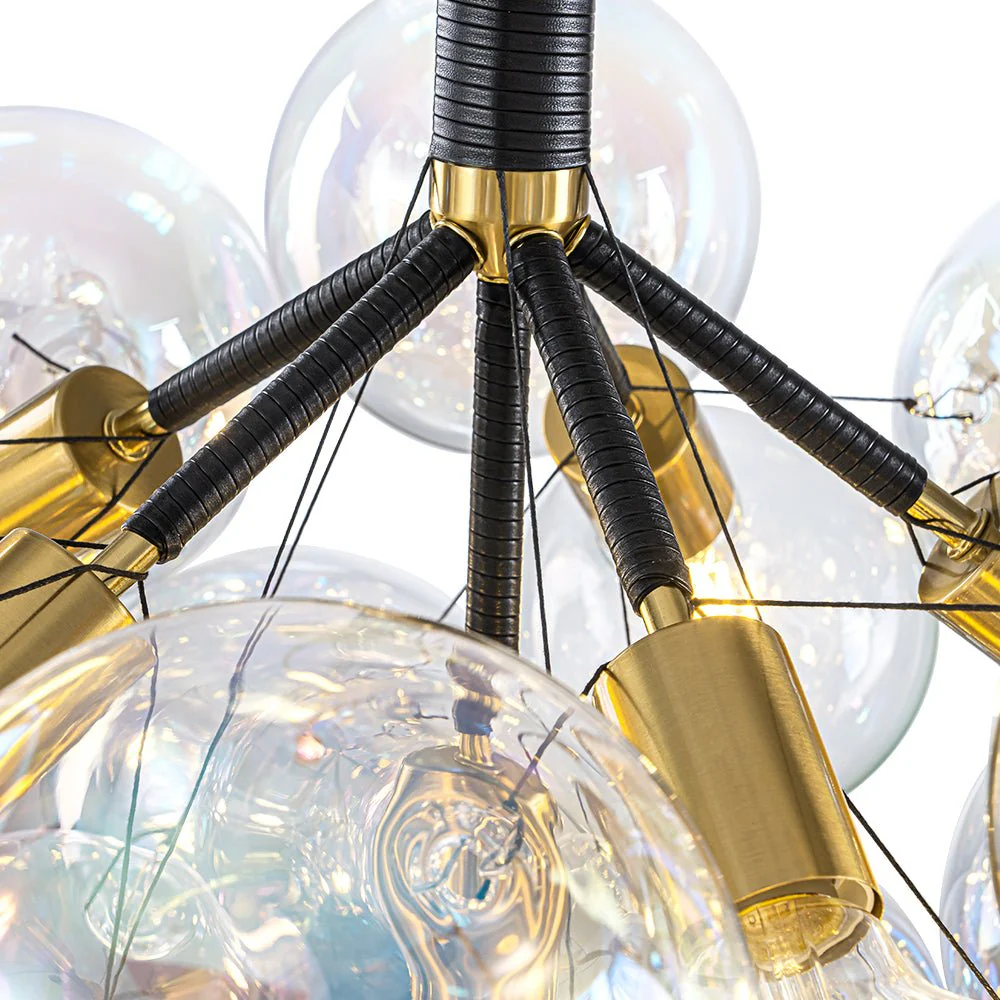 Glam Iridescent Glass Cluster Bubble Semi Flush Chandelier - Image 12