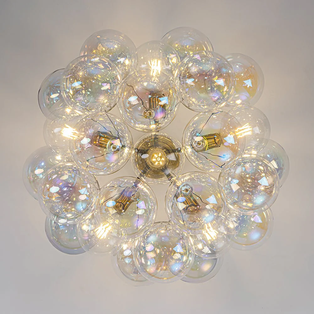 Glam Iridescent Glass Cluster Bubble Semi Flush Chandelier - Image 13