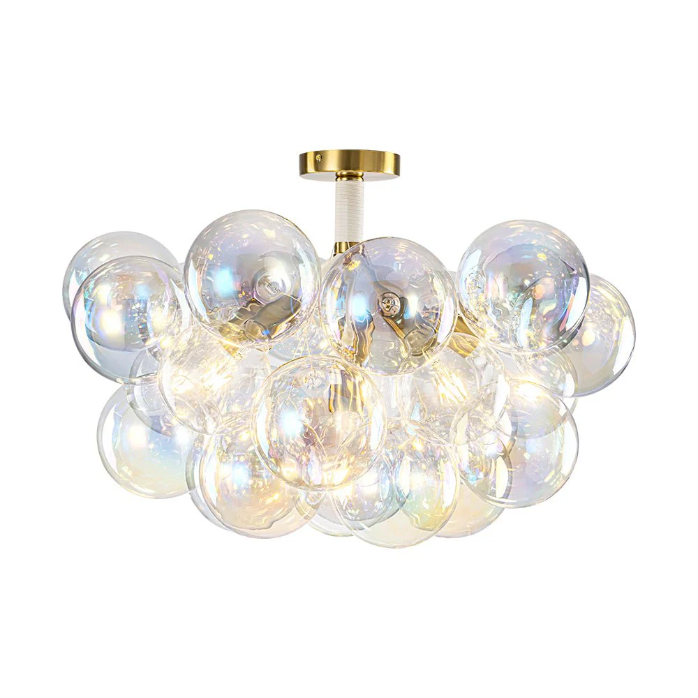 Glam Iridescent Glass Cluster Bubble Semi Flush Chandelier - Image 19