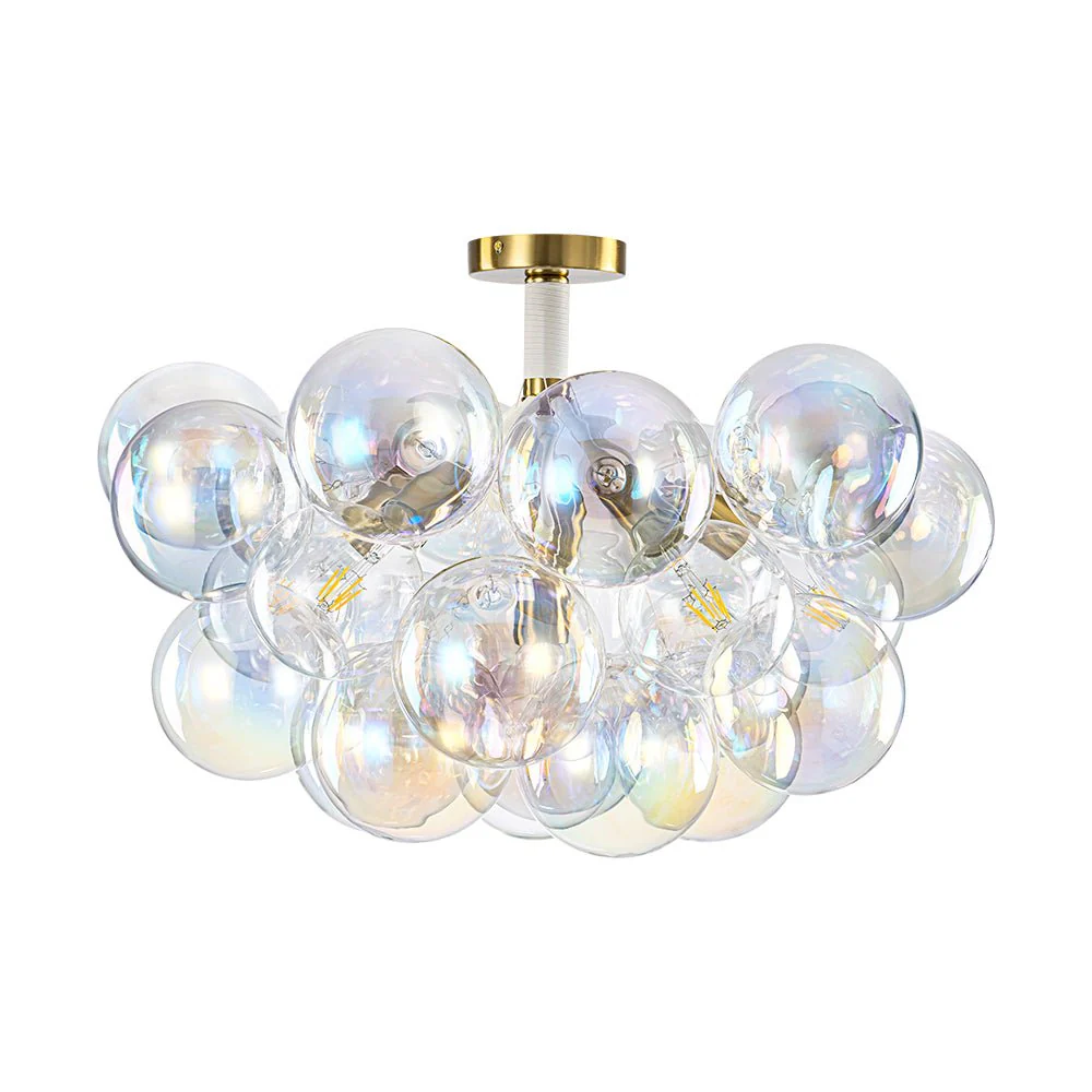 Glam Iridescent Glass Cluster Bubble Semi Flush Chandelier - Image 20