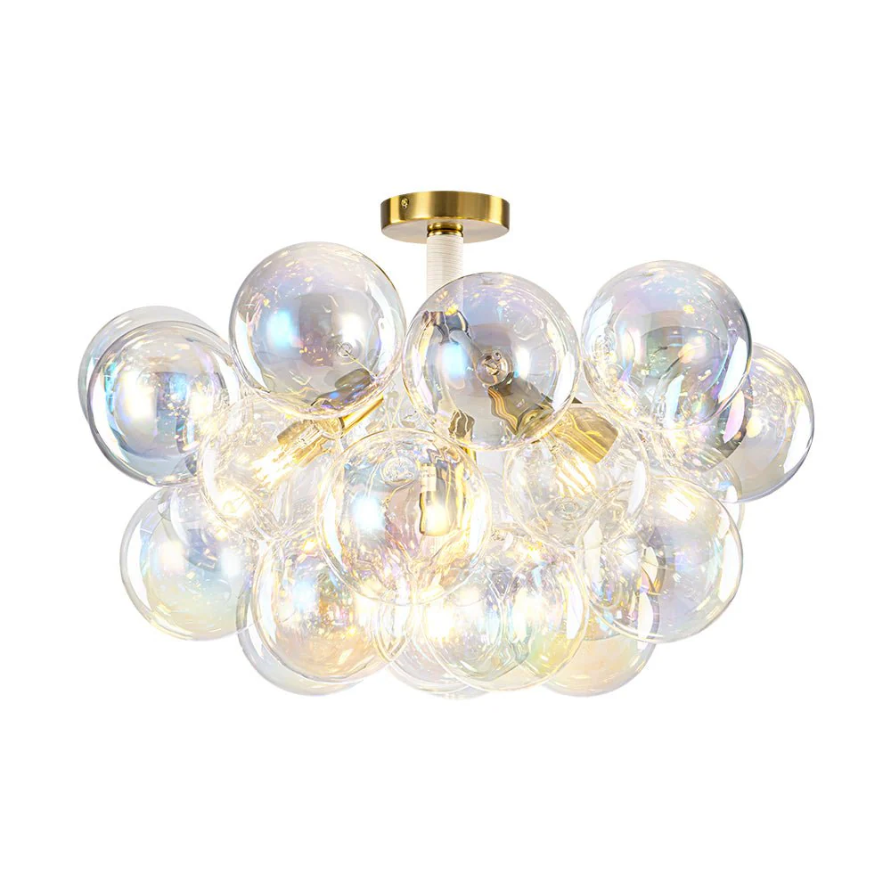 Glam Iridescent Glass Cluster Bubble Semi Flush Chandelier - Image 21
