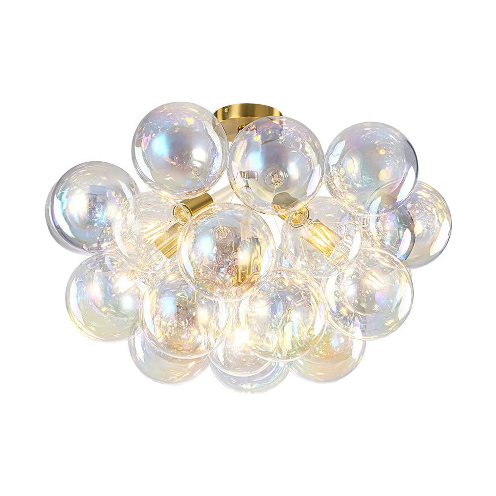 Glam Iridescent Glass Cluster Bubble Semi Flush Chandelier - Image 22