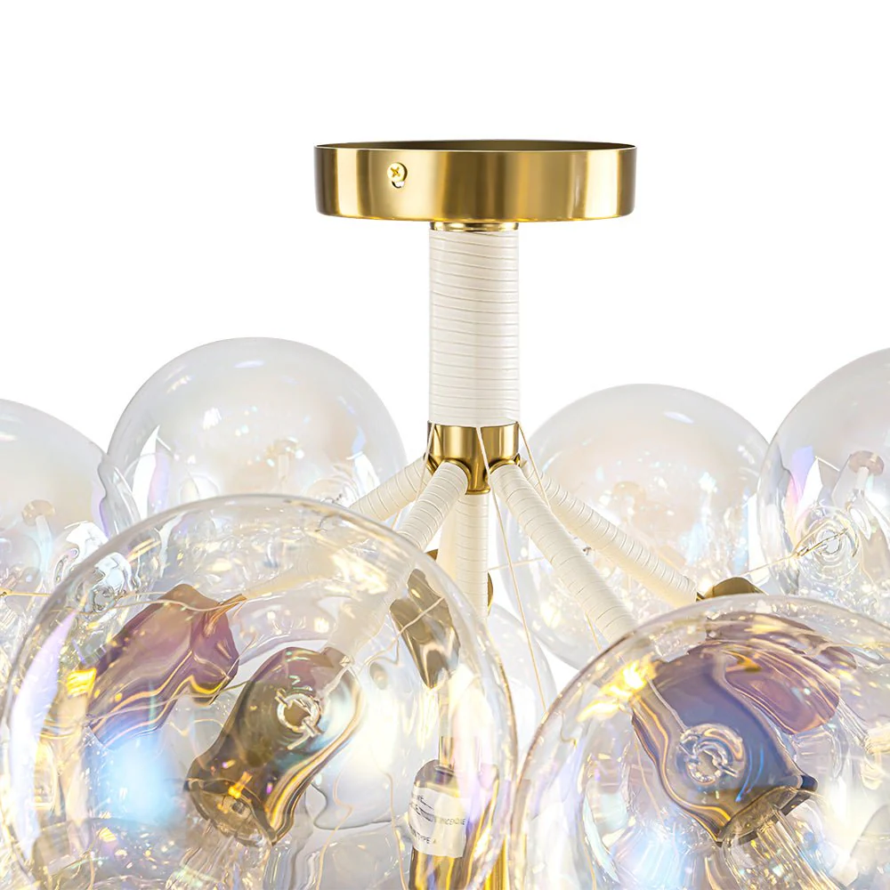Glam Iridescent Glass Cluster Bubble Semi Flush Chandelier - Image 24