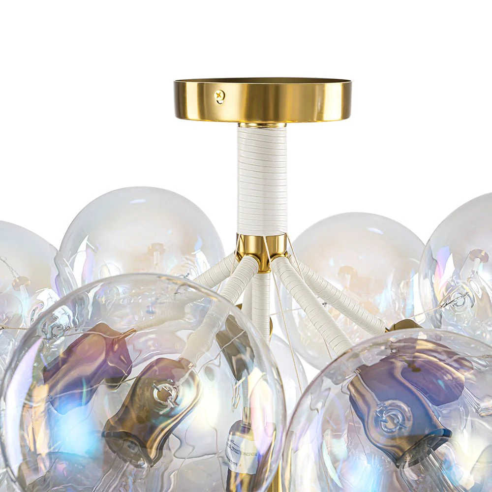 Glam Iridescent Glass Cluster Bubble Semi Flush Chandelier - Image 25