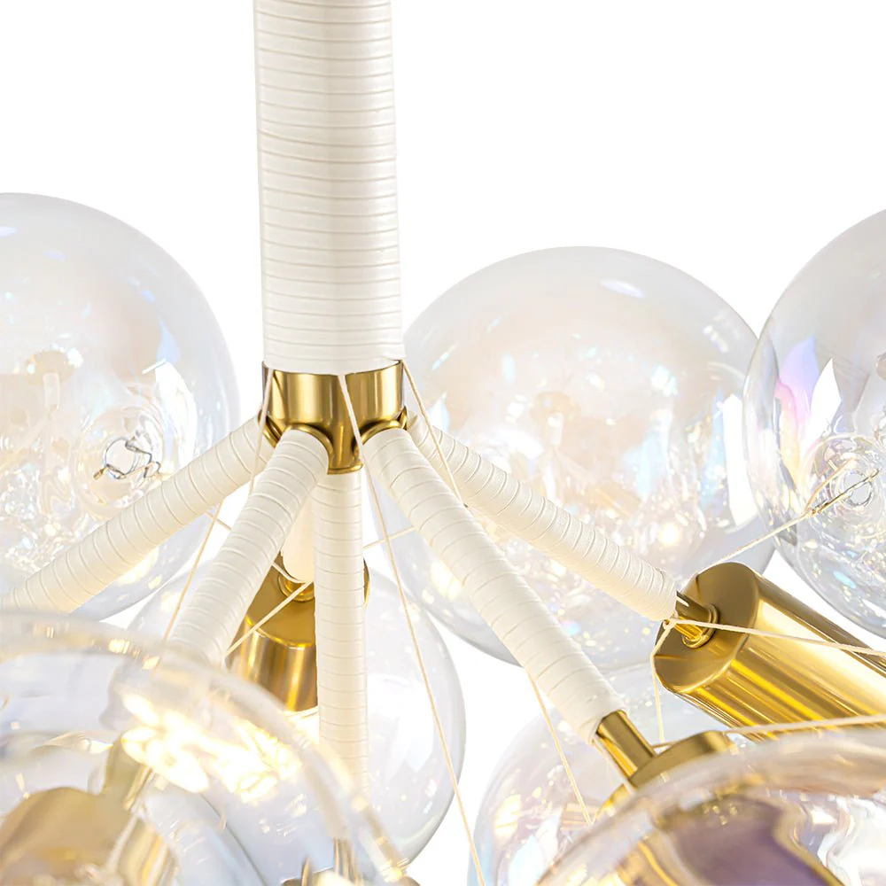 Glam Iridescent Glass Cluster Bubble Semi Flush Chandelier - Image 26