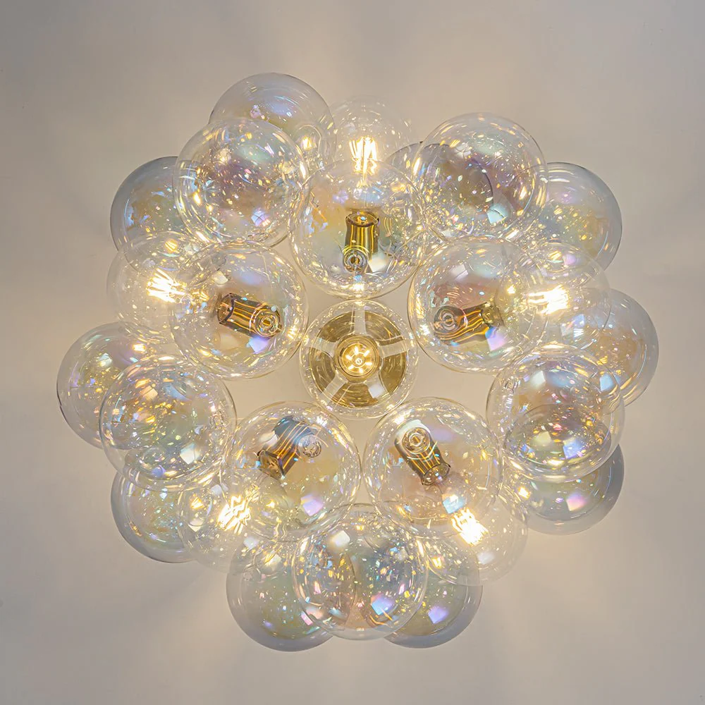Glam Iridescent Glass Cluster Bubble Semi Flush Chandelier - Image 27