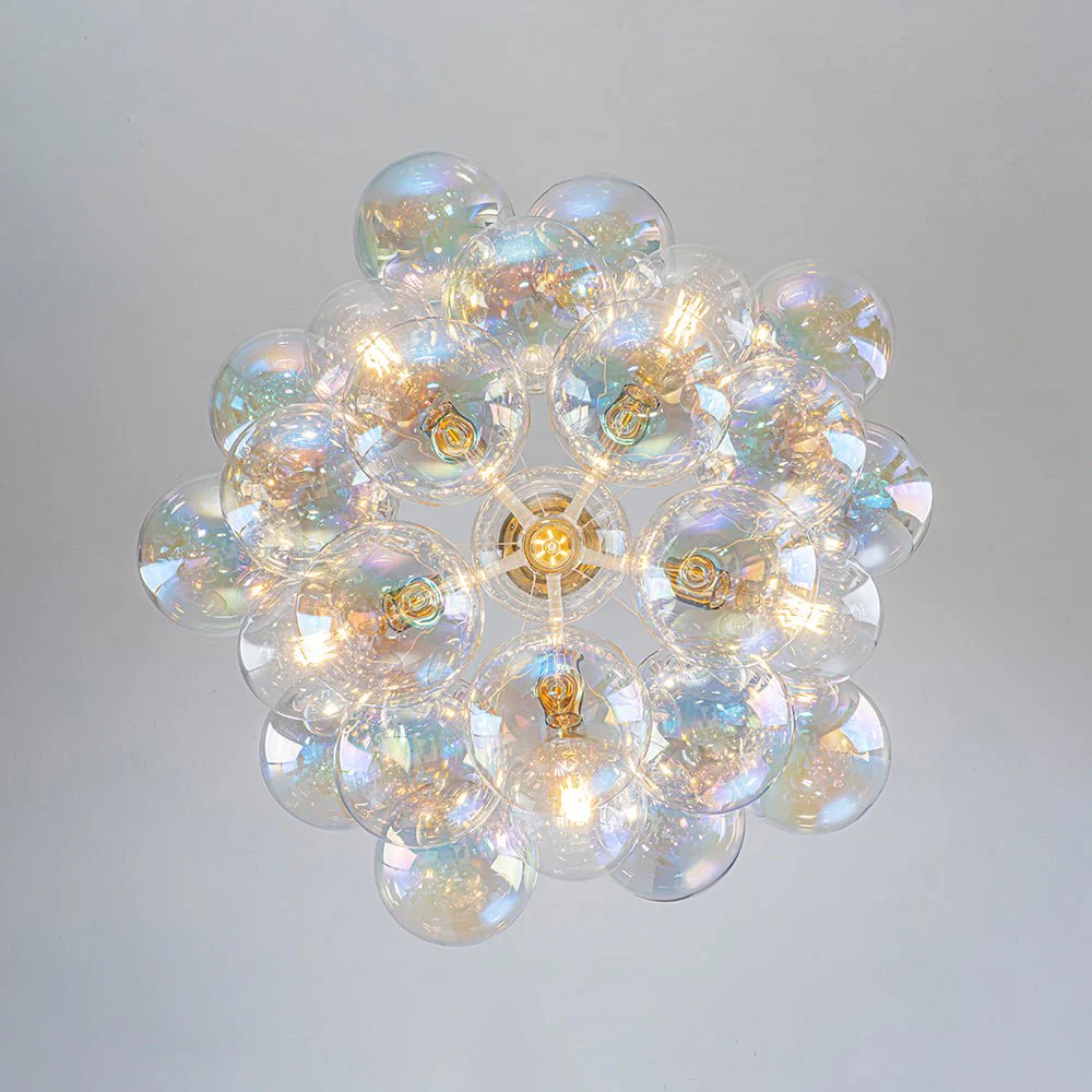 Glam Iridescent Glass Globe Cluster Bubble Chandelier - Image 12