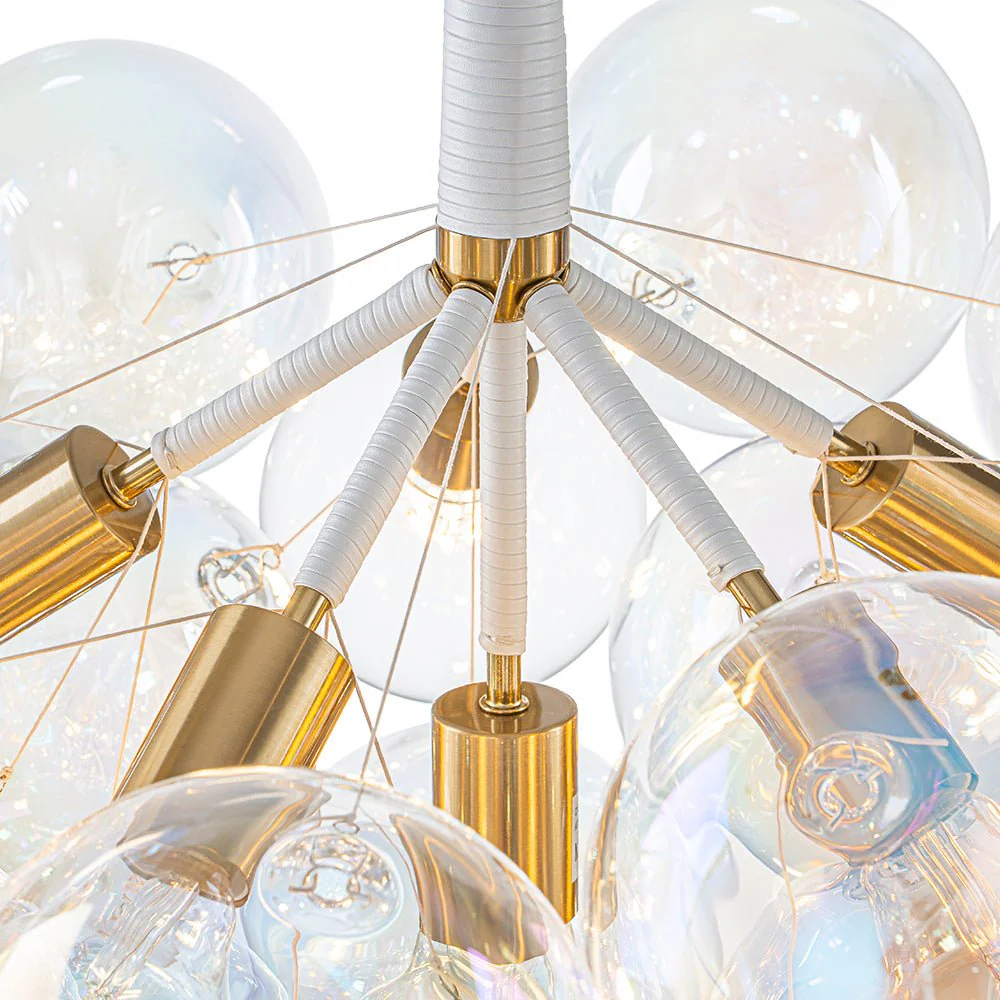 Glam Iridescent Glass Globe Cluster Bubble Chandelier - Image 15