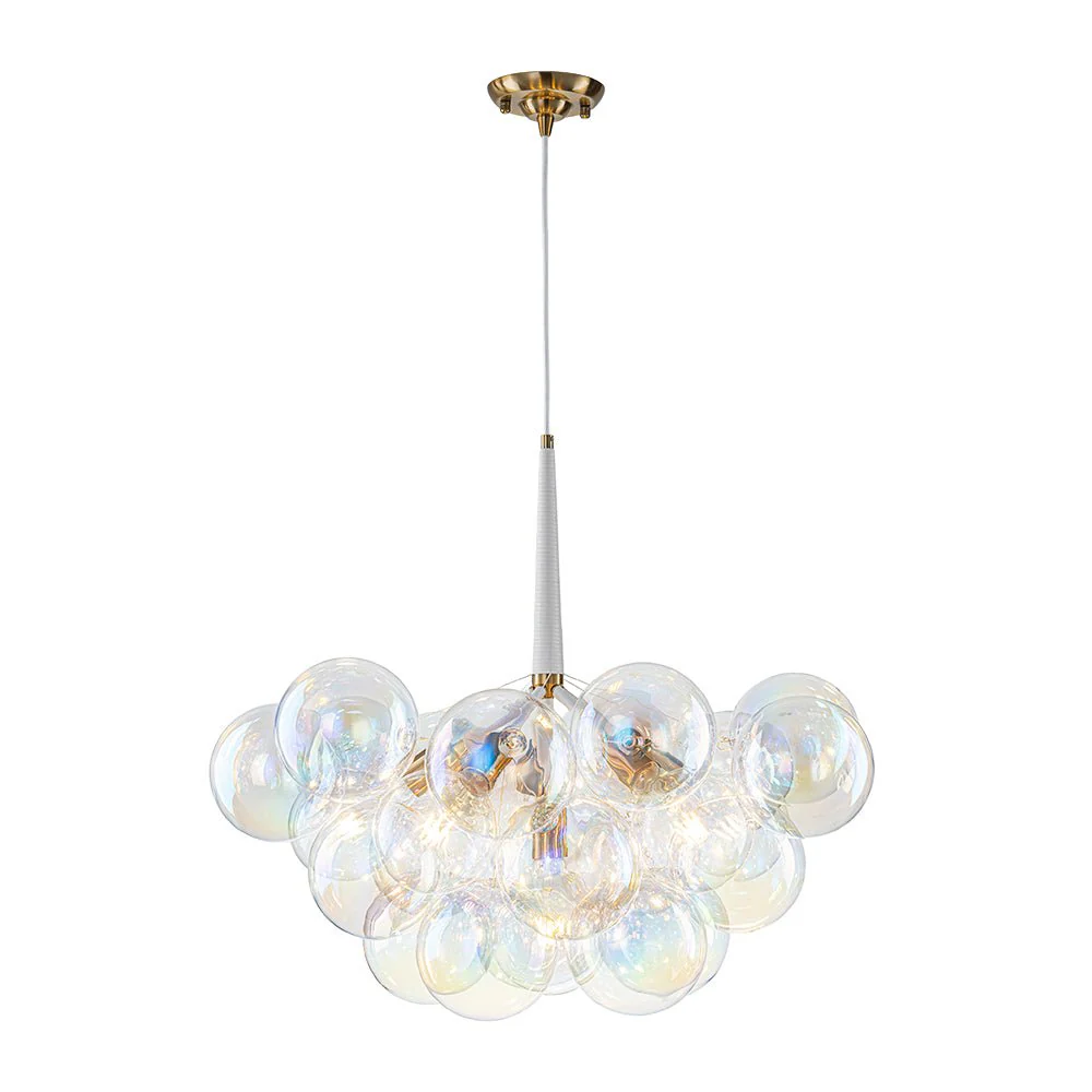 Glam Iridescent Glass Globe Cluster Bubble Chandelier - Image 5