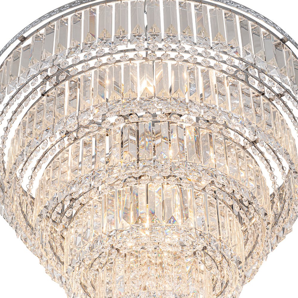 Glam Luxe Chrome 5-Tier Crystal Round Chandelier - Image 10
