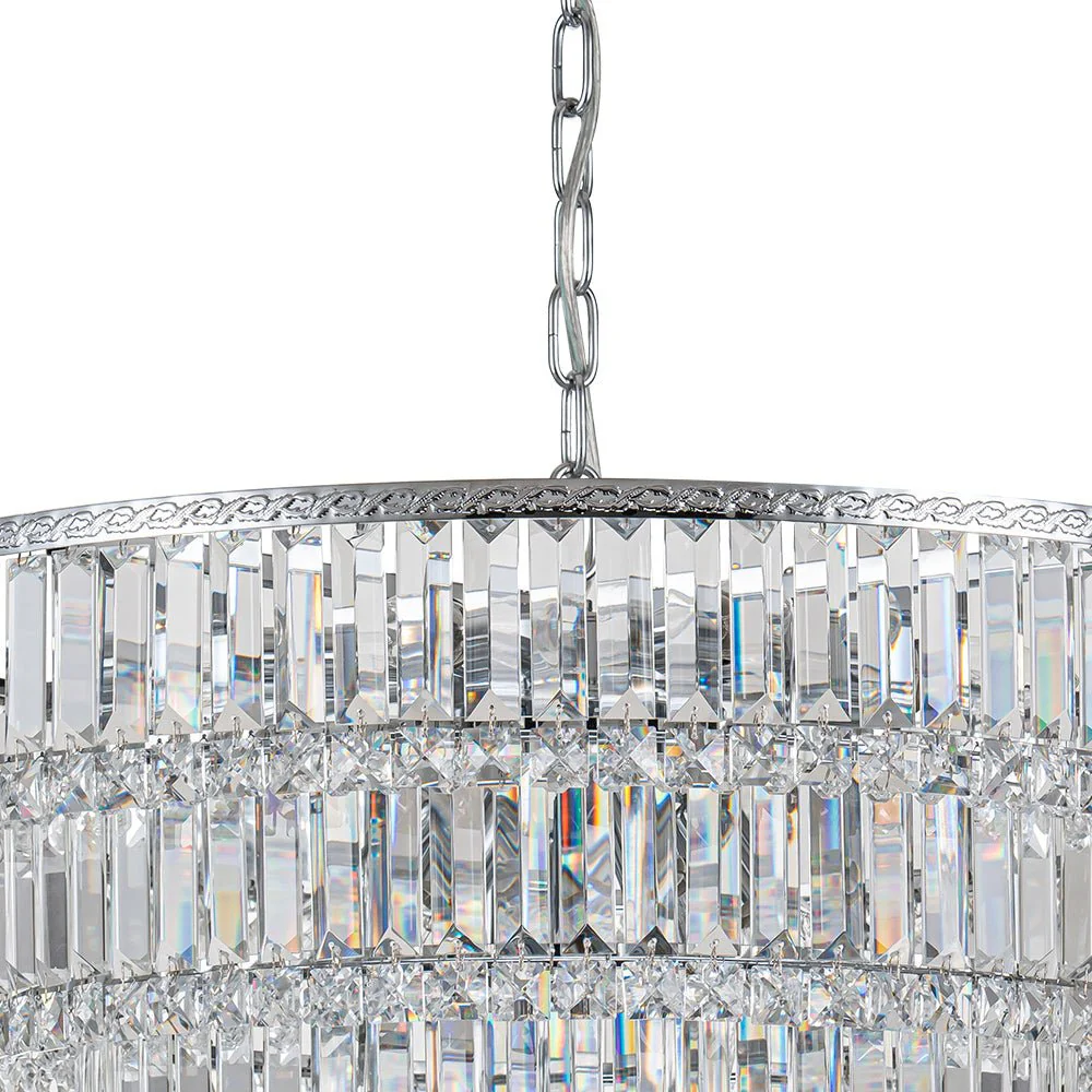 Glam Luxe Chrome 5-Tier Crystal Round Chandelier - Image 7