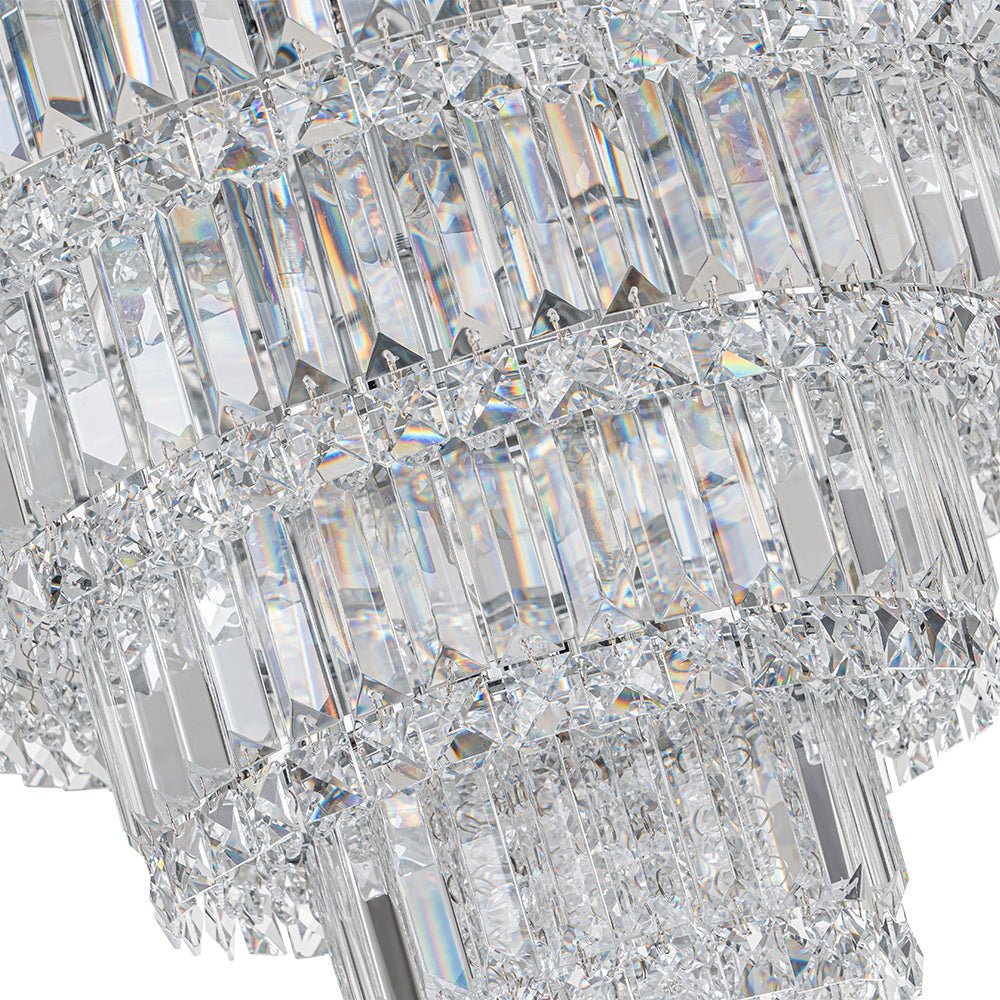 Glam Luxe Chrome 5-Tier Crystal Round Chandelier - Image 8
