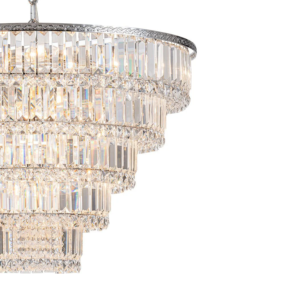 Glam Luxe Chrome 5-Tier Crystal Round Chandelier - Image 9