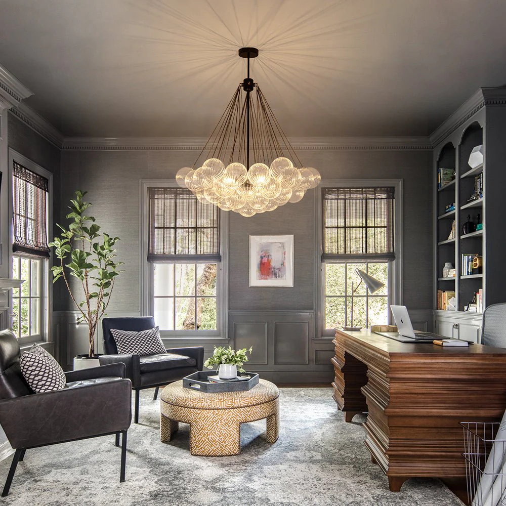 Glam Ribbed Glass Globe Textured Bubble Cluster Chandelier - Image 3