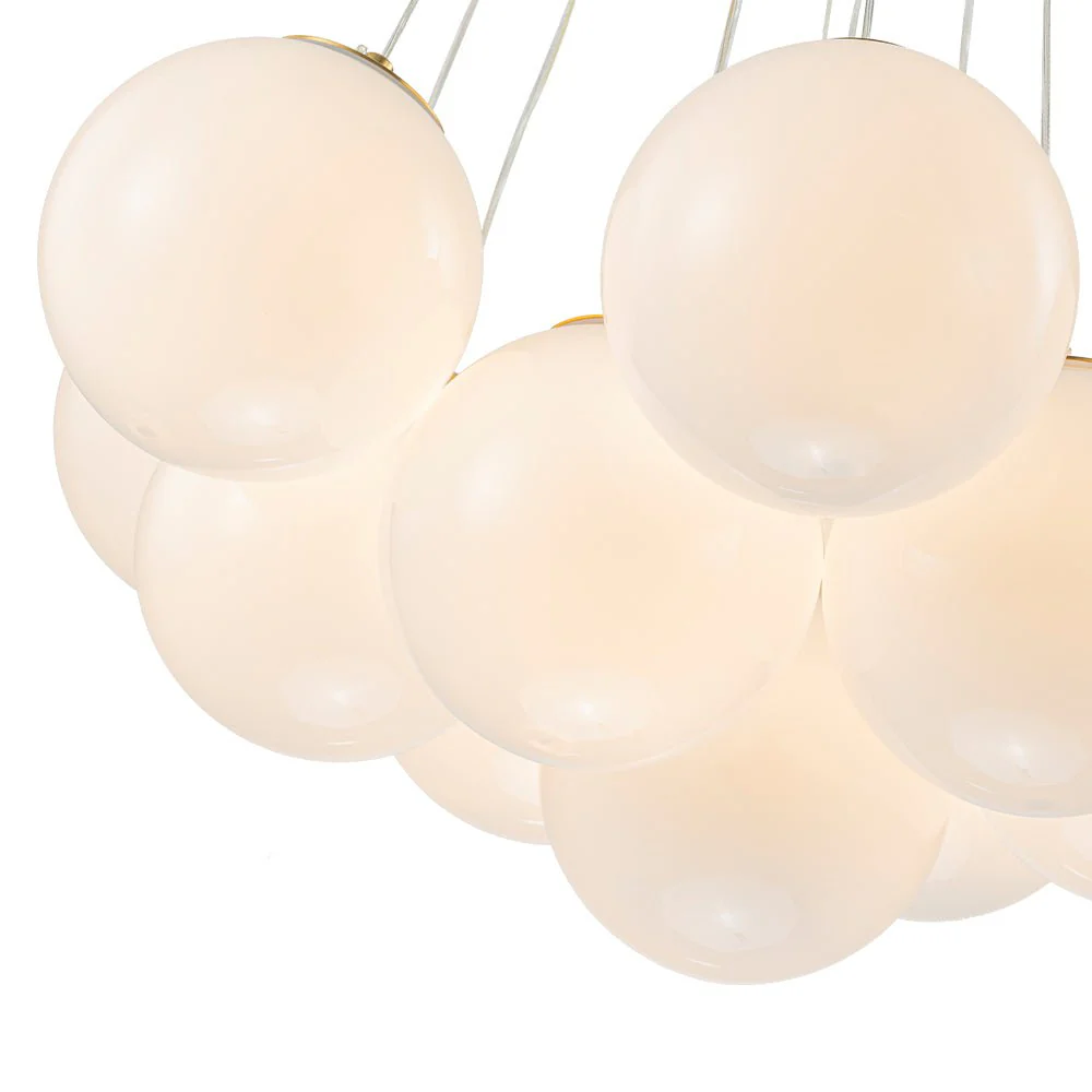 Glam Shine Opal Glass Globe Cluster Bubble Chandelier - Image 13