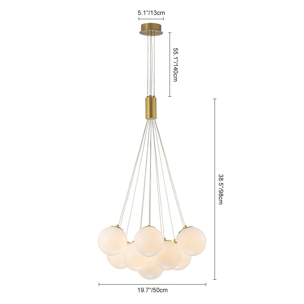 Glam Shine Opal Glass Globe Cluster Bubble Chandelier - Image 16