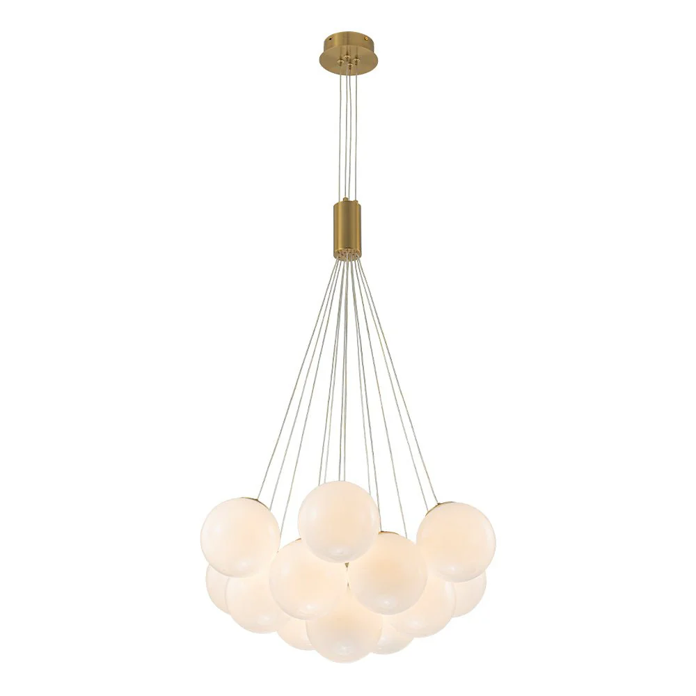 Glam Shine Opal Glass Globe Cluster Bubble Chandelier - Image 3
