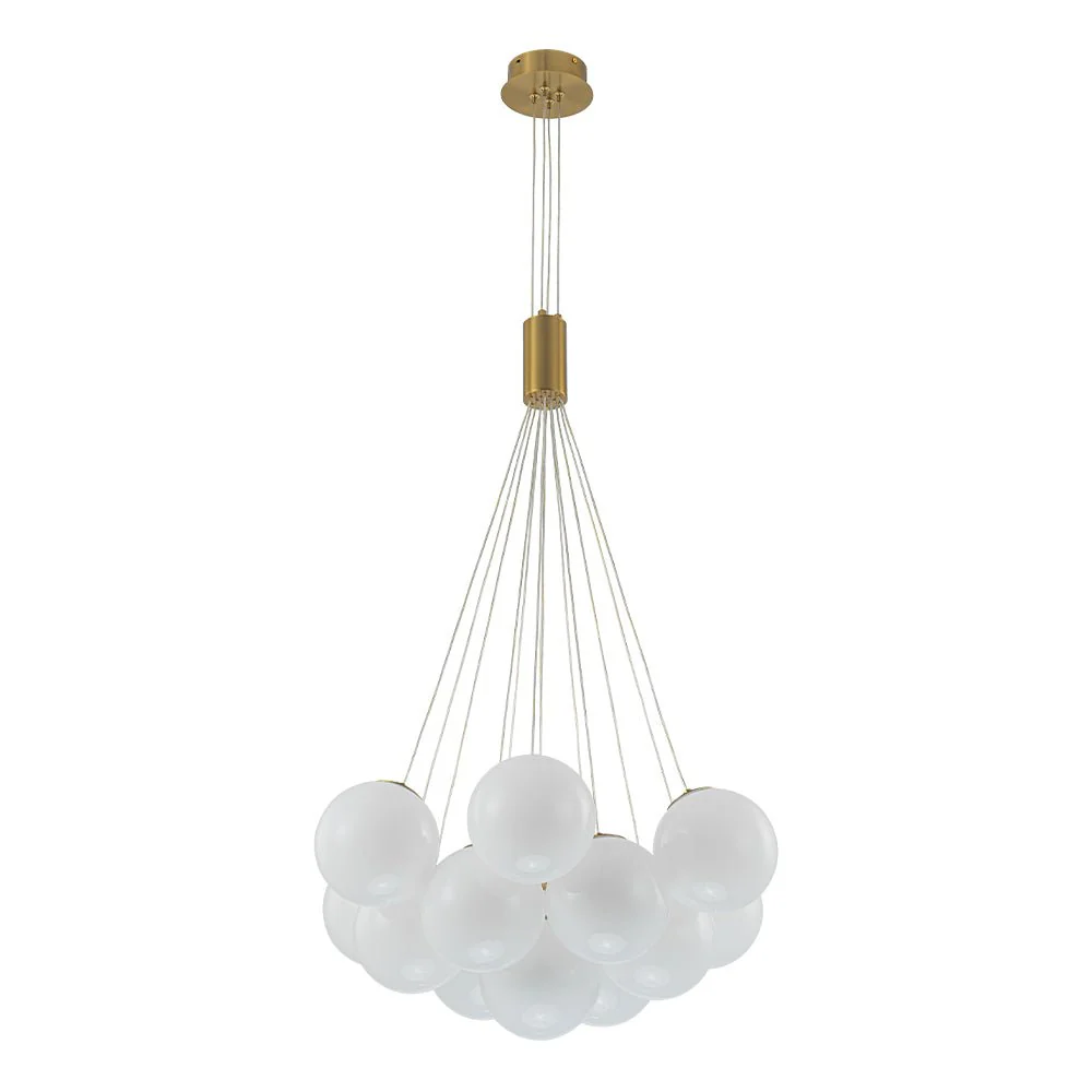 Glam Shine Opal Glass Globe Cluster Bubble Chandelier - Image 4