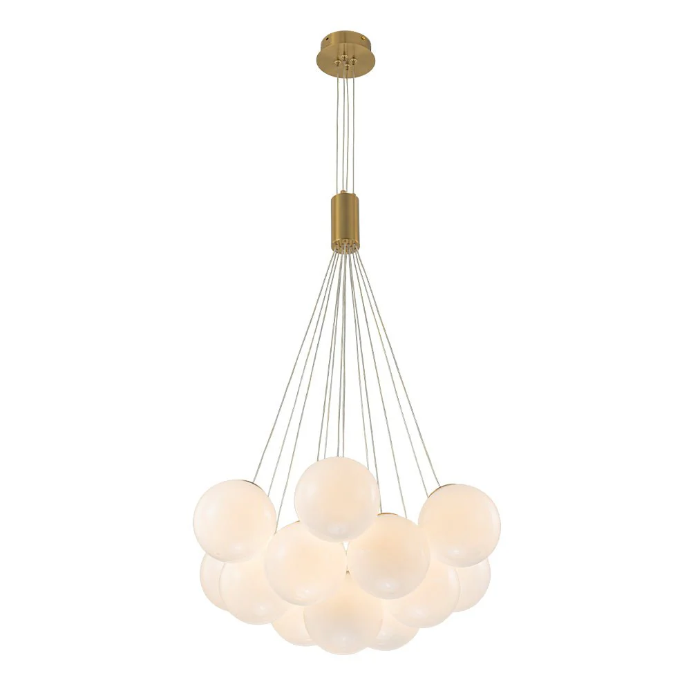 Glam Shine Opal Glass Globe Cluster Bubble Chandelier - Image 5
