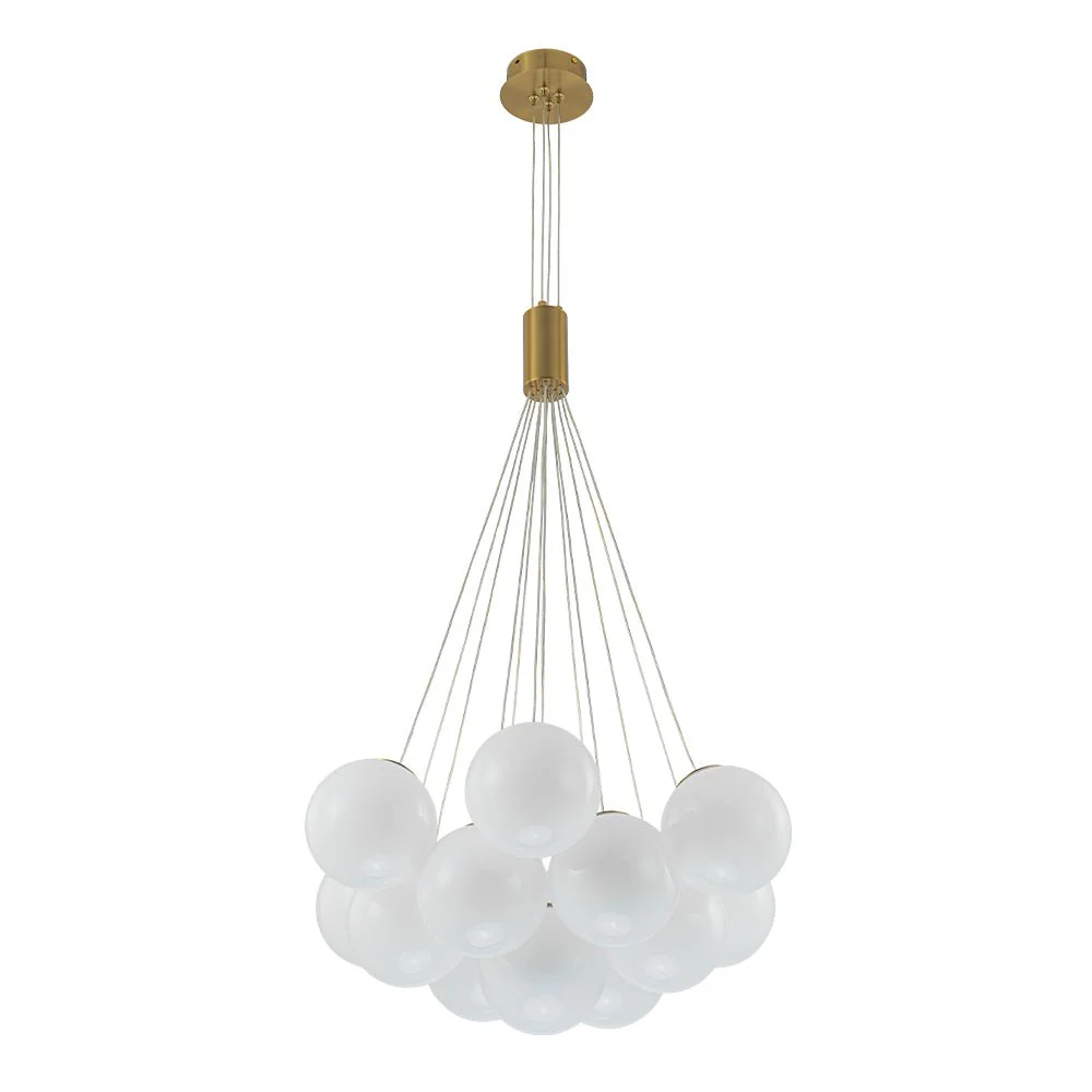 Glam Shine Opal Glass Globe Cluster Bubble Chandelier - Image 6