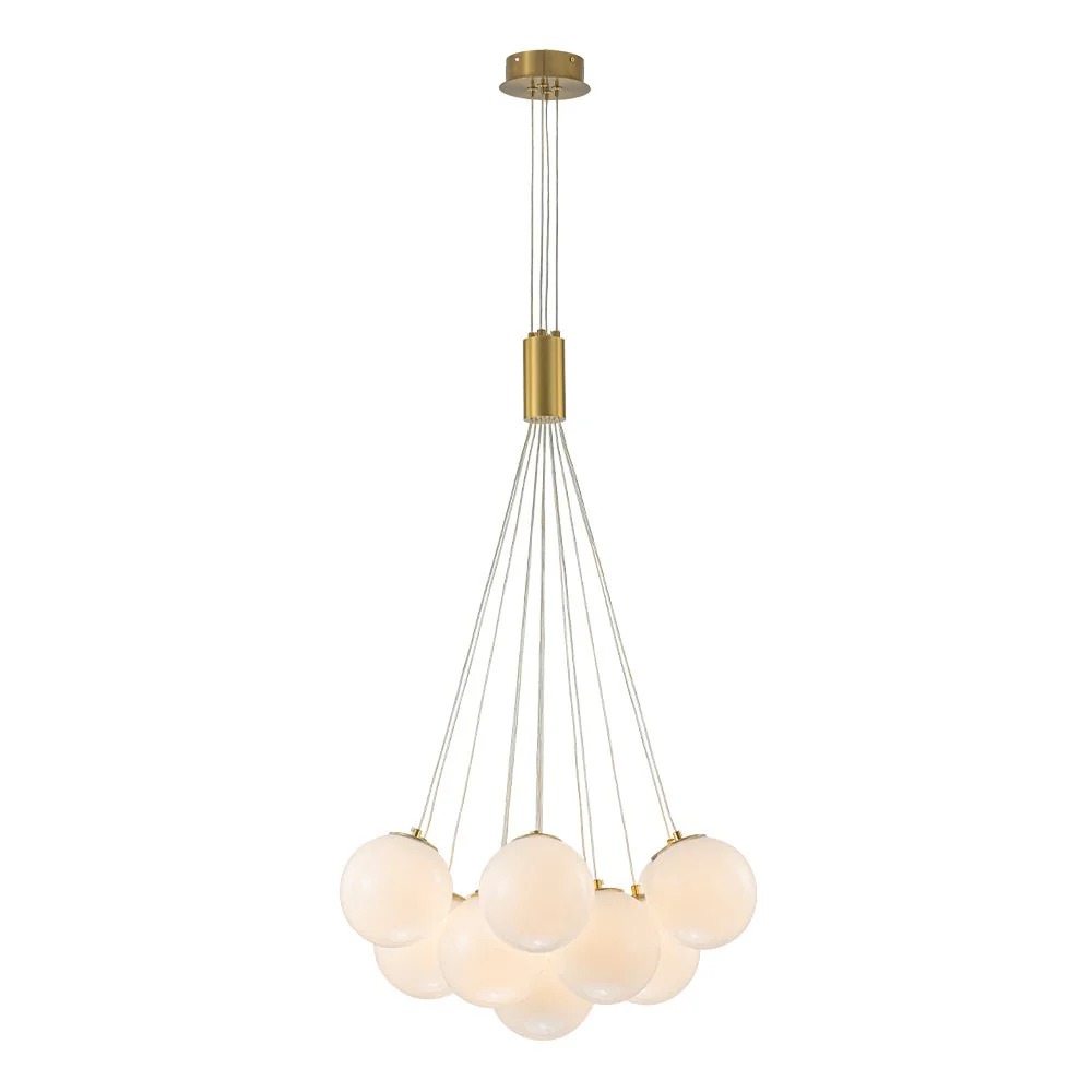 Glam Shine Opal Glass Globe Cluster Bubble Chandelier - Image 7
