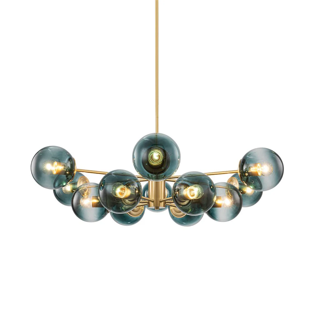 Glam Tiered Blue Glass Globe Bubble Sputnik Chandelier - Image 10
