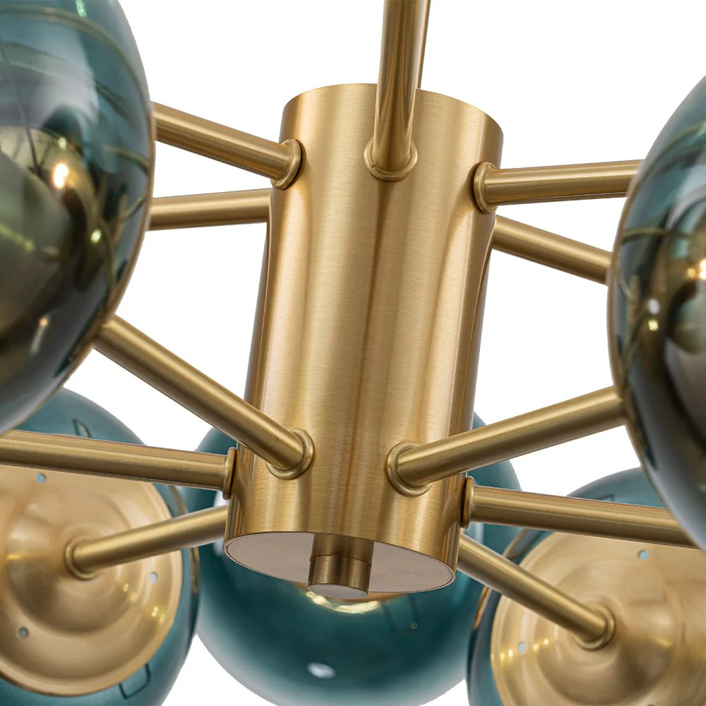 Glam Tiered Blue Glass Globe Bubble Sputnik Chandelier - Image 14
