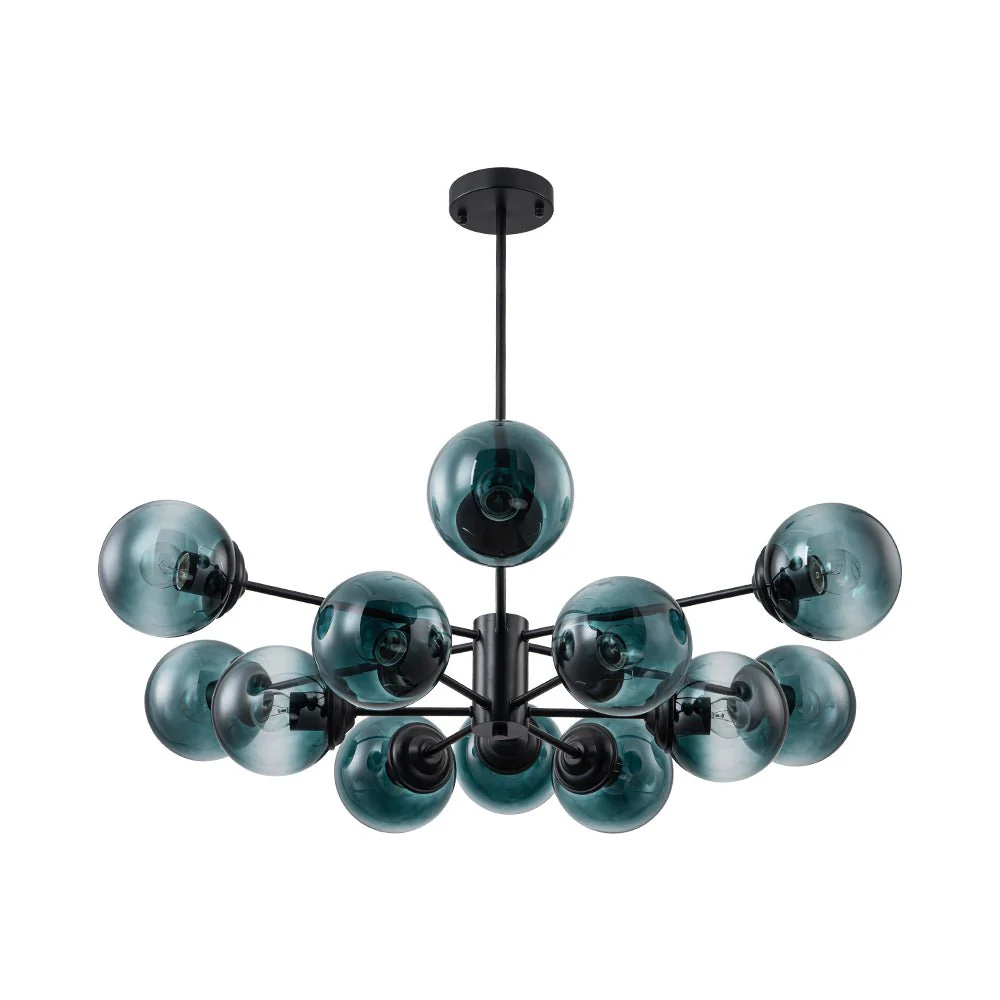 Glam Tiered Blue Glass Globe Bubble Sputnik Chandelier - Image 18