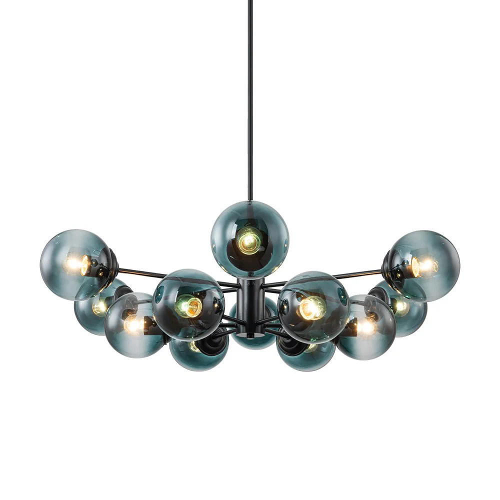 Glam Tiered Blue Glass Globe Bubble Sputnik Chandelier - Image 21
