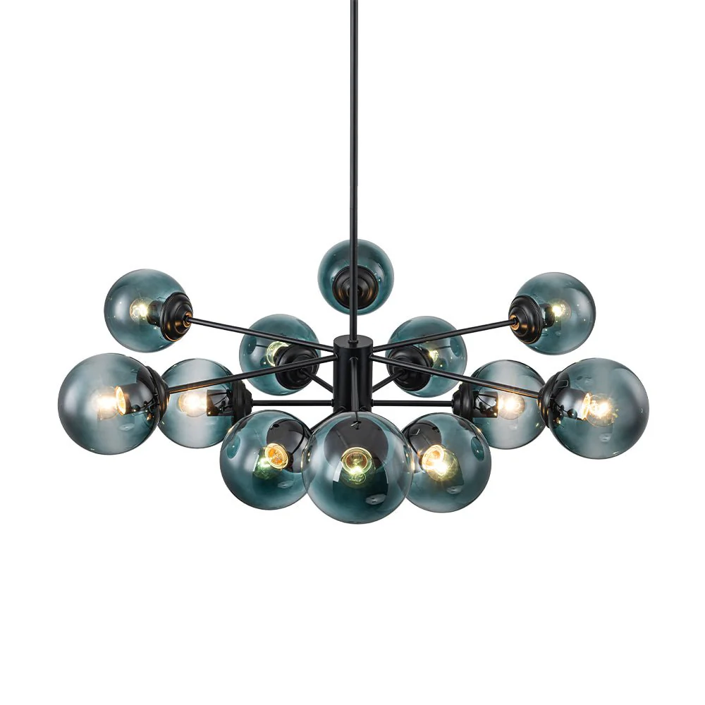 Glam Tiered Blue Glass Globe Bubble Sputnik Chandelier - Image 22