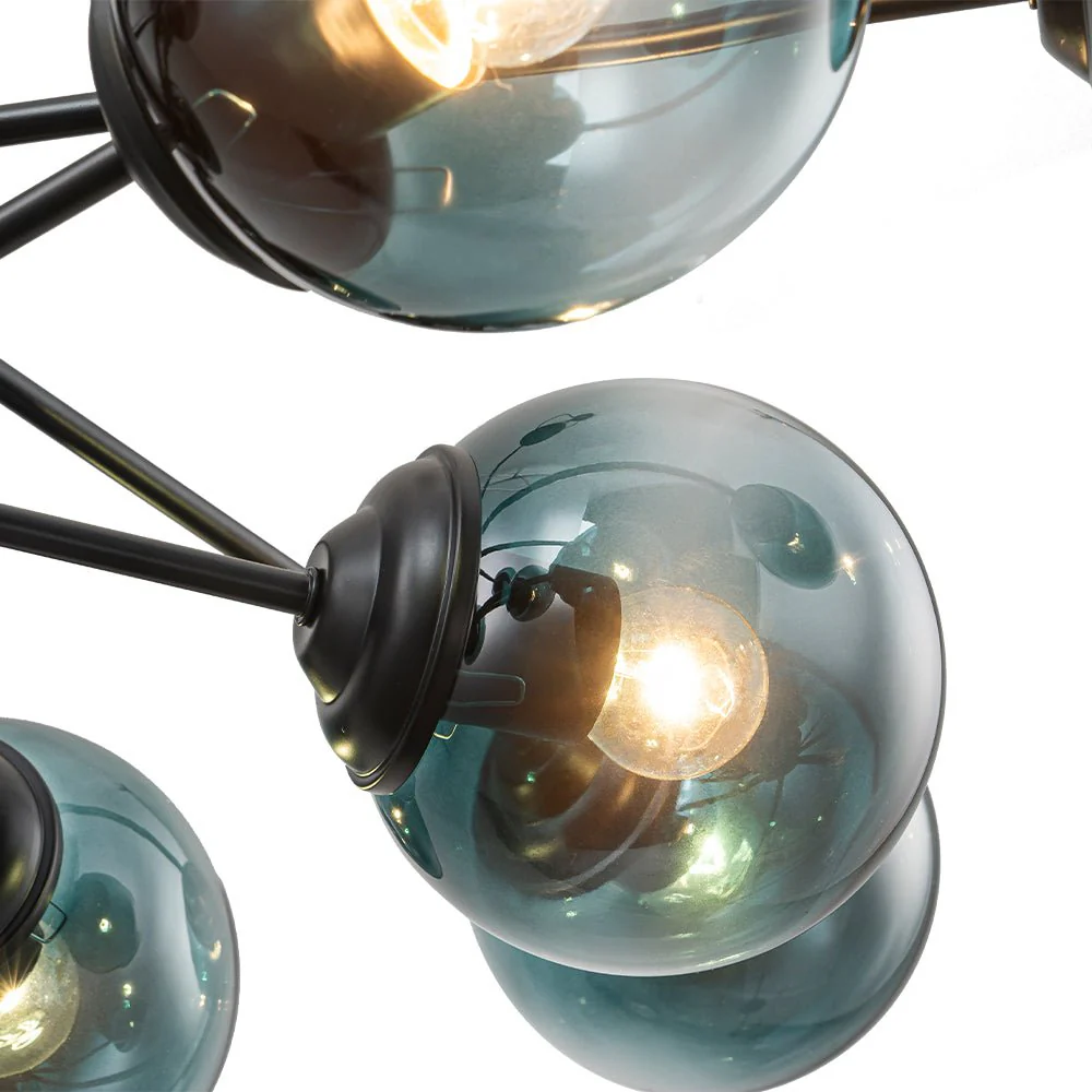 Glam Tiered Blue Glass Globe Bubble Sputnik Chandelier - Image 23
