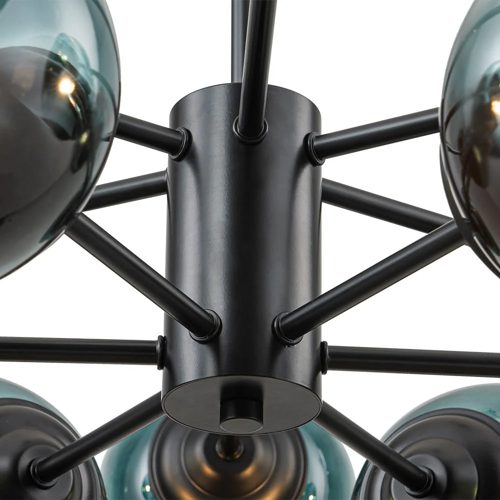 Glam Tiered Blue Glass Globe Bubble Sputnik Chandelier - Image 24