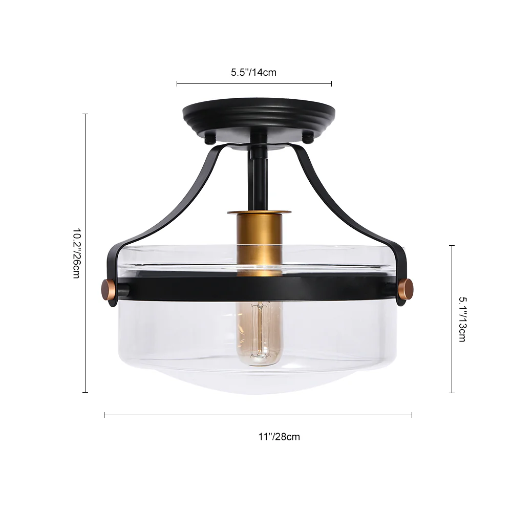 Glass Lantern Semi Flush Mount - Image 10