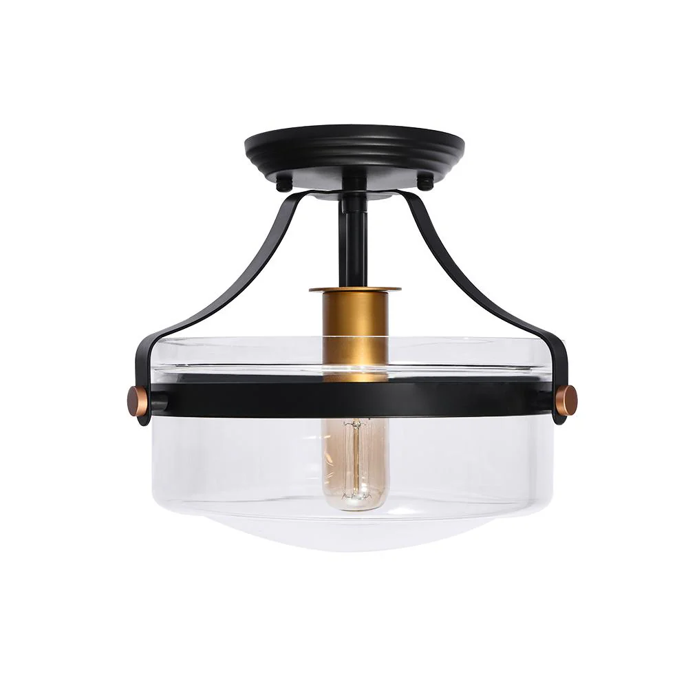 Glass Lantern Semi Flush Mount - Image 3