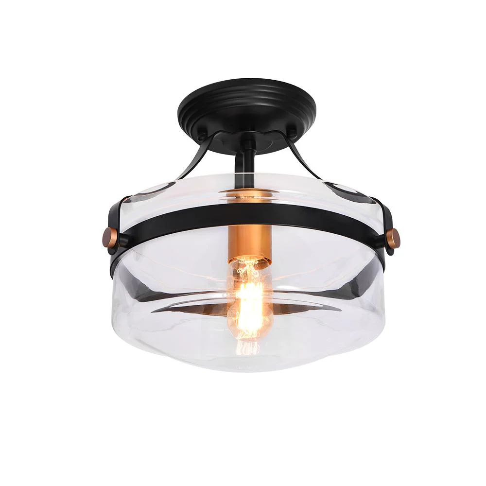 Glass Lantern Semi Flush Mount - Image 4