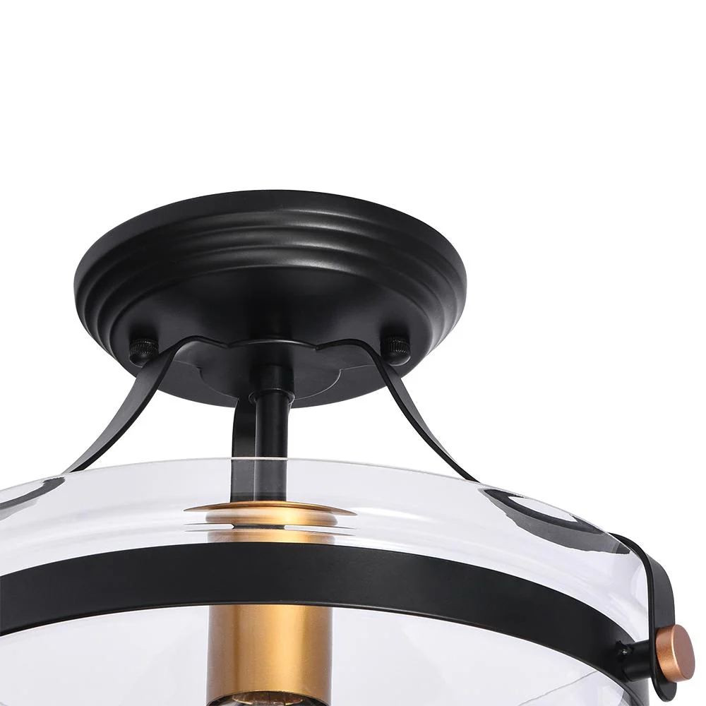 Glass Lantern Semi Flush Mount - Image 7