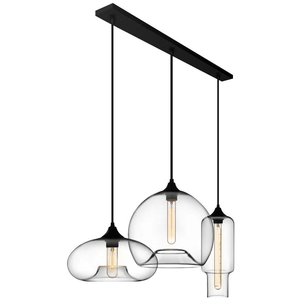 Glass Linear 3-light Island Pendant - Image 4