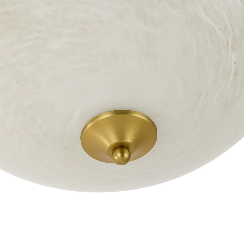 Gold Mid-Century Alabaster Glass Shade Flush Mount Light - Image 12