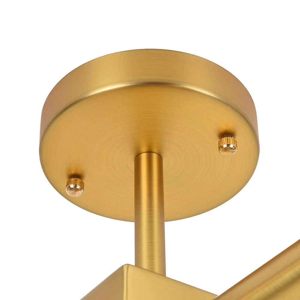Gold Sputnik Frosted Glass Globe Semi Flush Mount Chandelier - Image 10