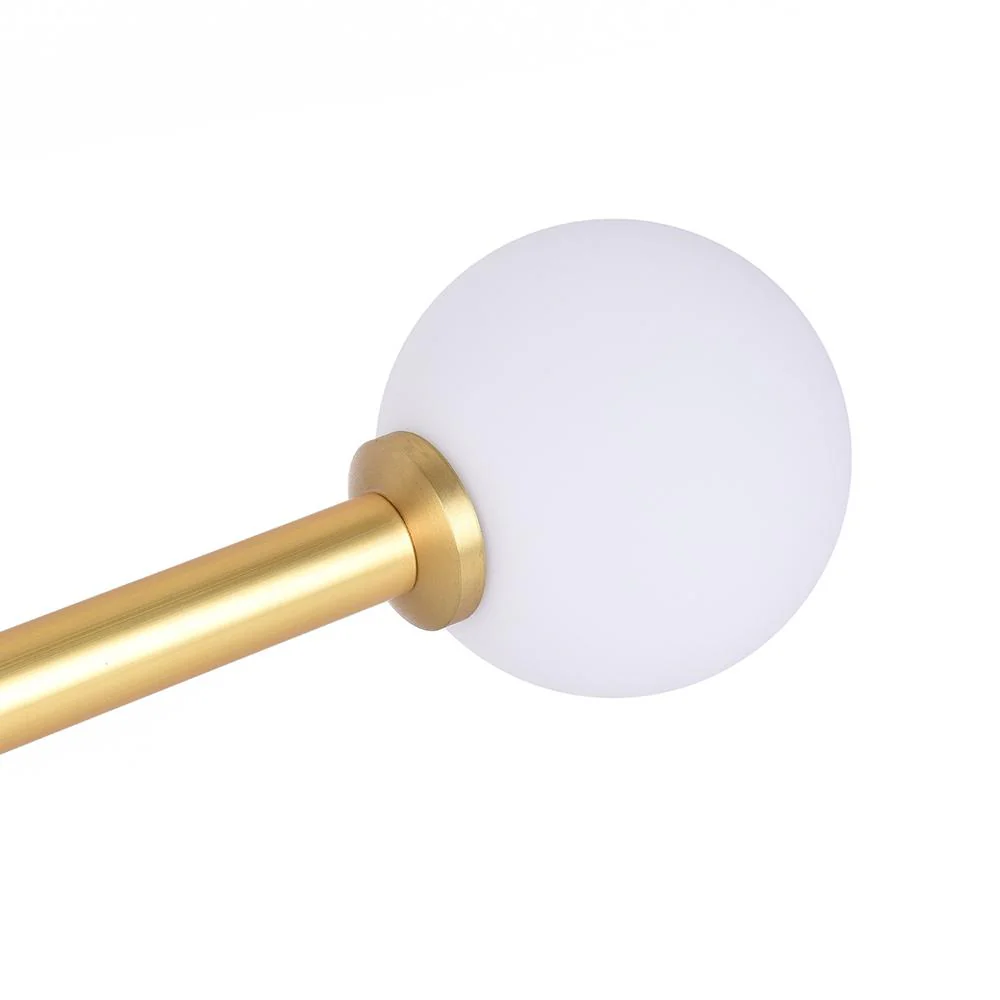 Gold Sputnik Frosted Glass Globe Semi Flush Mount Chandelier - Image 12