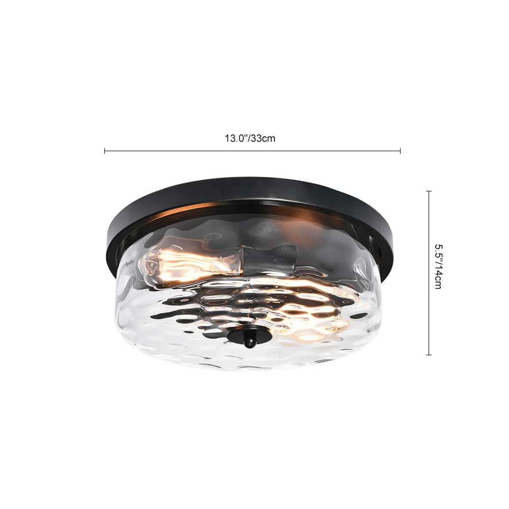 Hammered Glass Flush Mount Ceiling Light - Image 10