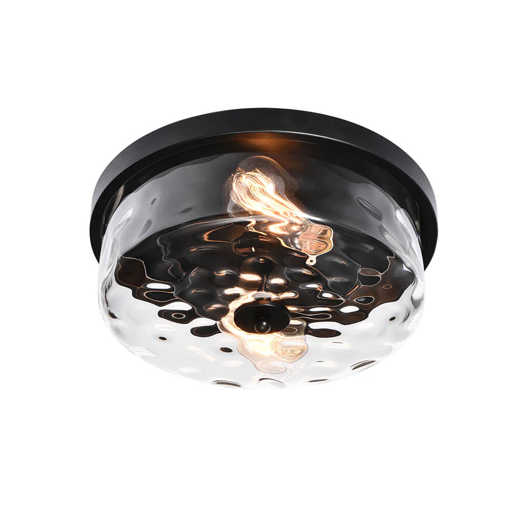 Hammered Glass Flush Mount Ceiling Light - Image 5