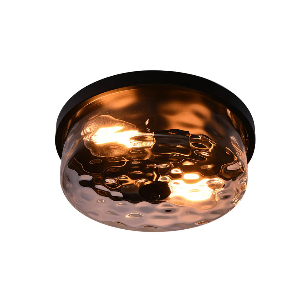 Hammered Glass Flush Mount Ceiling Light - Image 6
