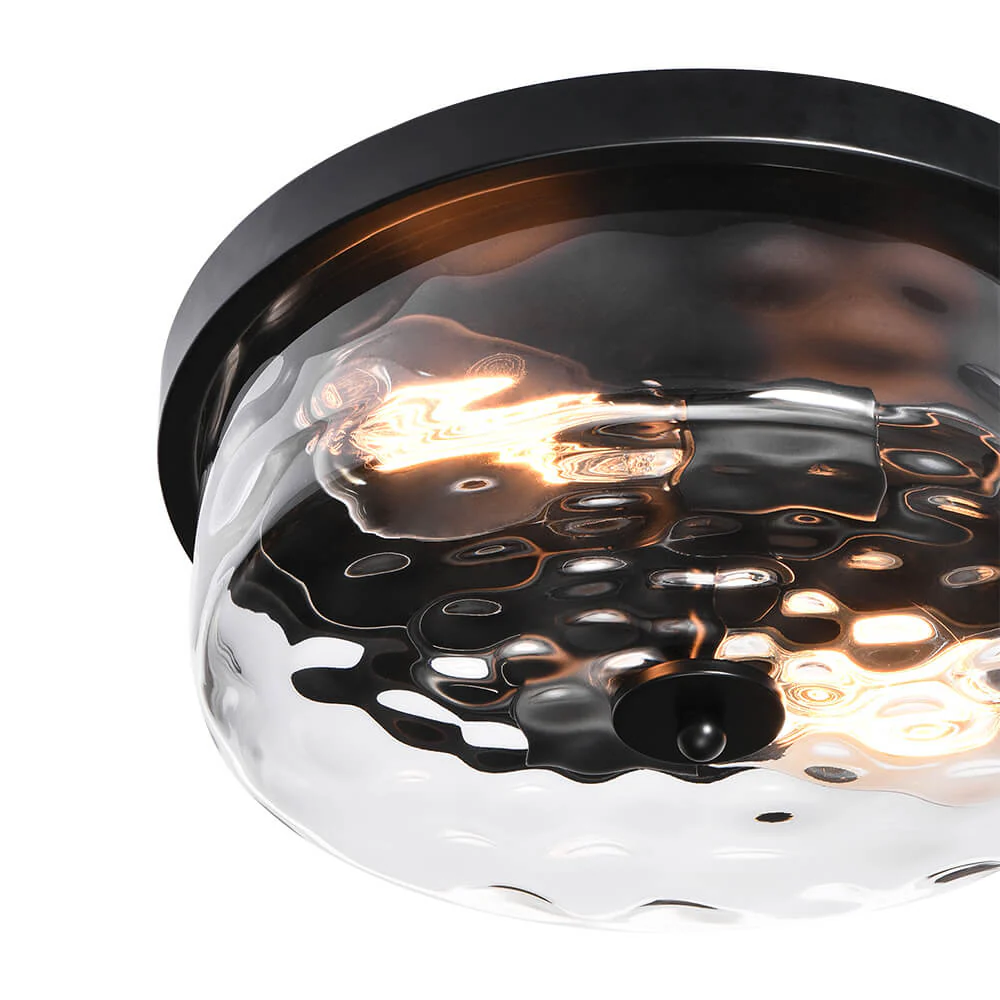 Hammered Glass Flush Mount Ceiling Light - Image 7