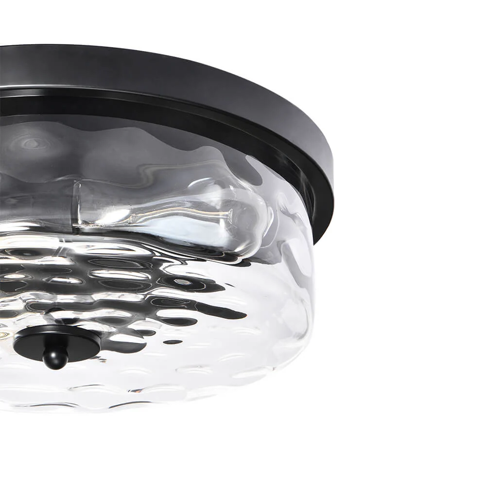 Hammered Glass Flush Mount Ceiling Light - Image 8