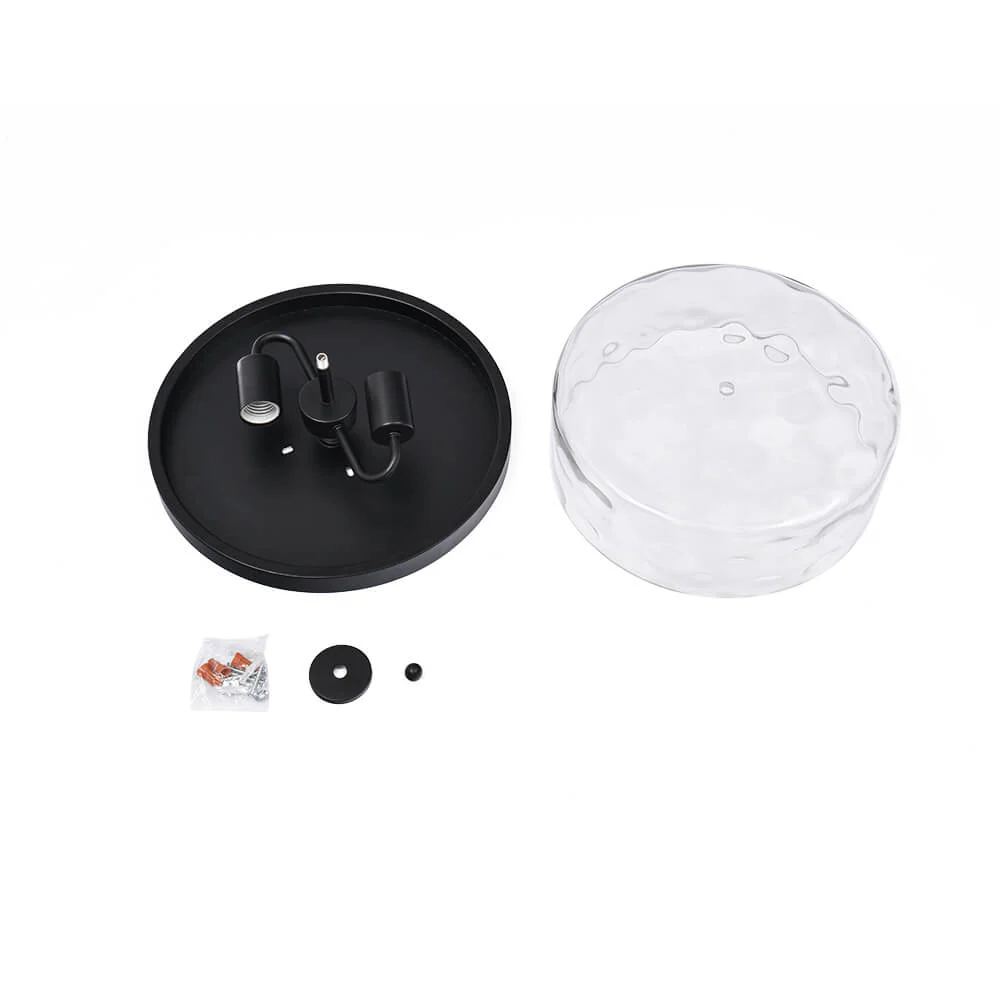 Hammered Glass Flush Mount Ceiling Light - Image 9
