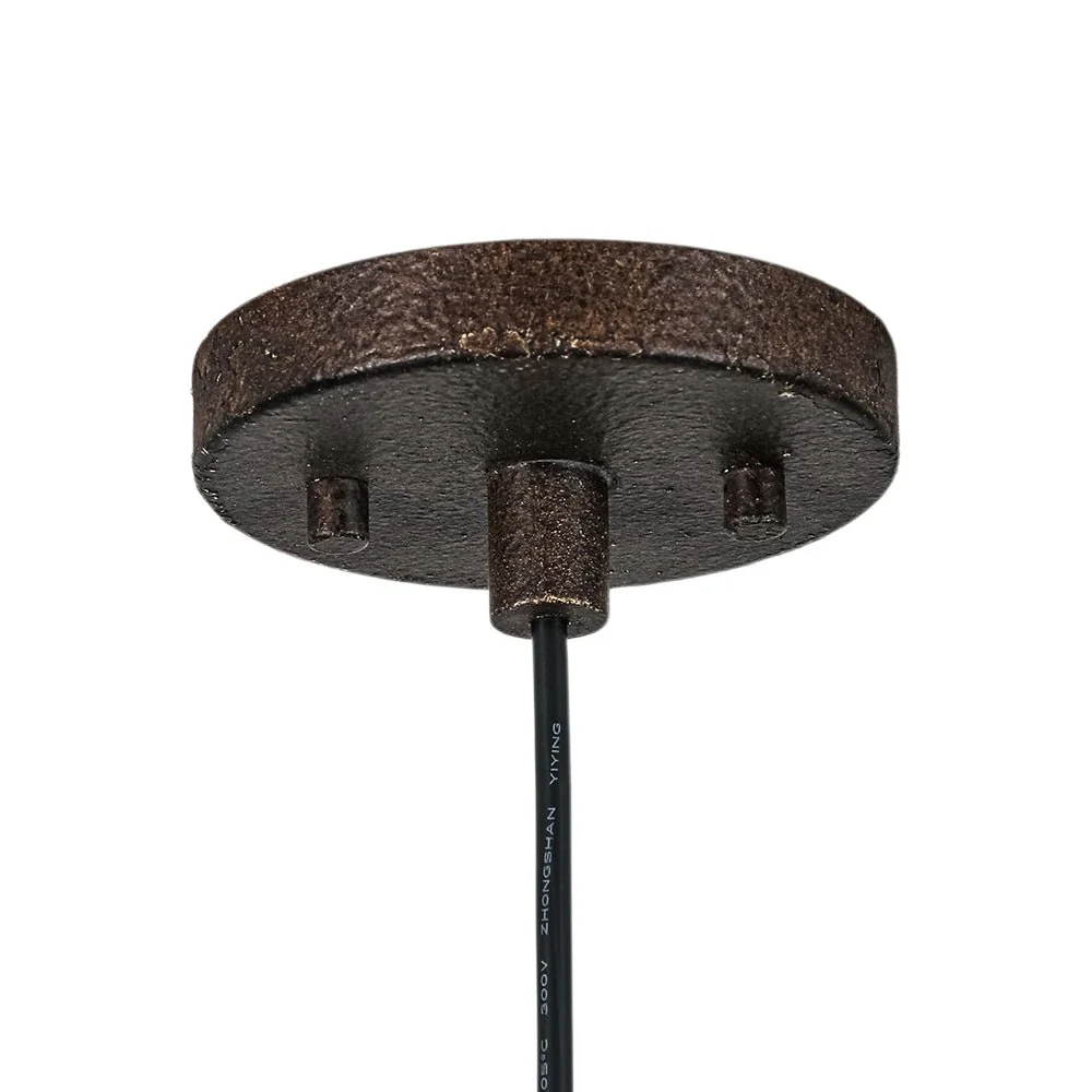 Hand-Applied Aged Bronze Patina Oversized Metal Dome Pendant - Image 11