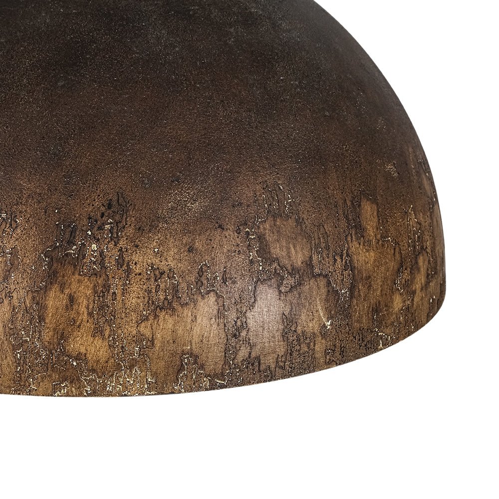 Hand-Applied Aged Bronze Patina Oversized Metal Dome Pendant - Image 8