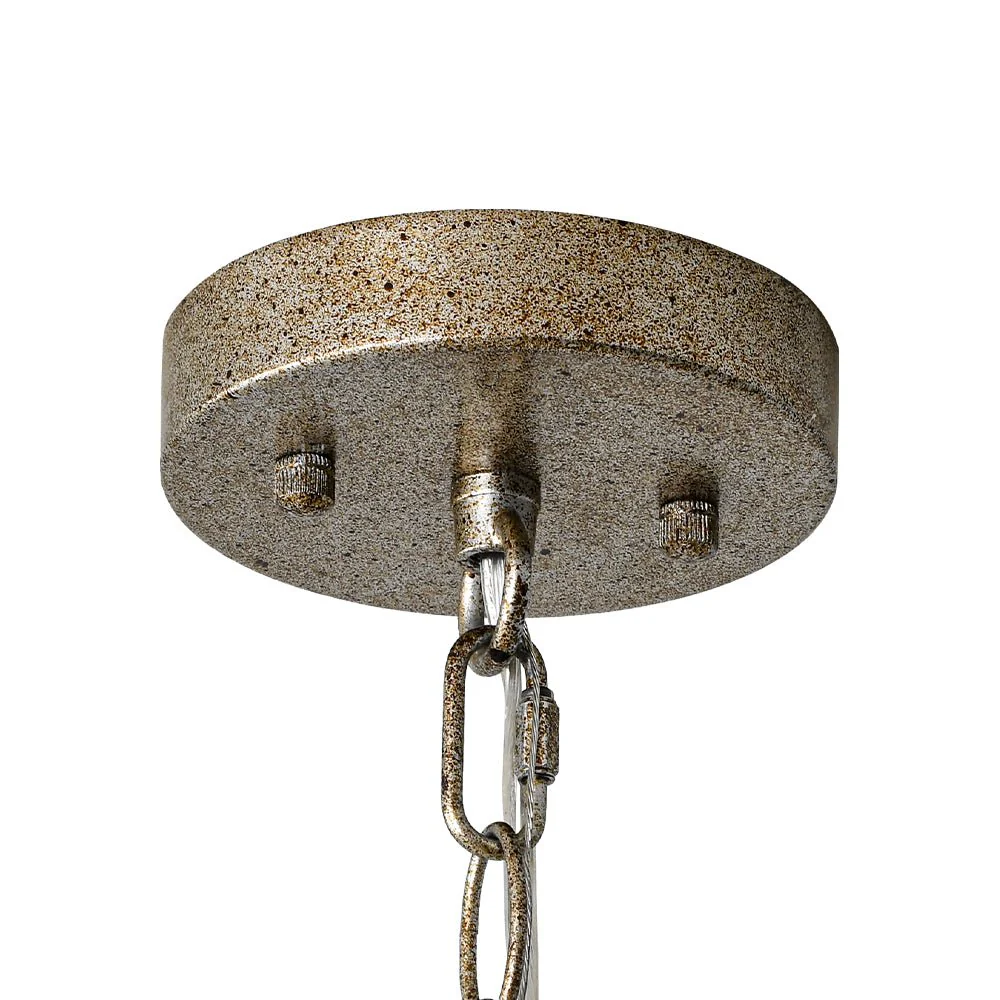 Industrial 1-Light Rusty Silver Iron Cone Kitchen Pendant - Image 14