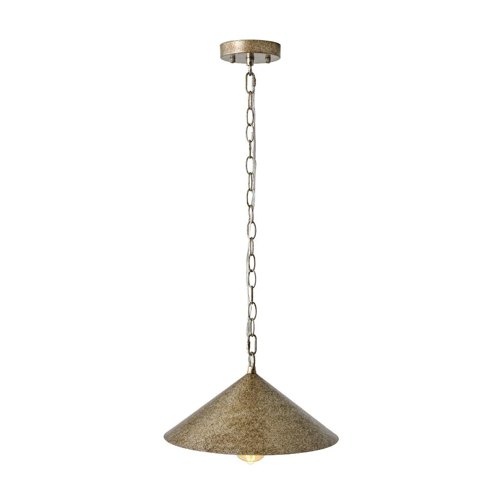 Industrial 1-Light Rusty Silver Iron Cone Kitchen Pendant - Image 8